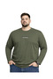 Men's Large Size Khaki Cotton Printed Long Sleeve T-Shirt 5Xl-6Xl-7Xl-8Xl
