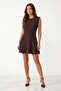 Brown Sleeveless Crew Neck Knitwear Dress Standard Fit Regular Cut - 4