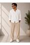 Bürümcük Crinkle Fabric Summer Lycra Men's Shirt and Pants Set