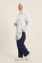White Plus Size Wide Fit 100% Cotton Muslin Fabric Women's Shirt Tunic - Hajj and Umrah Compatible - 4