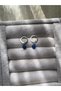 Blue Ceyt Stone Steel Hoop Earrings Handmade