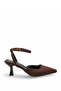 Brown Suede Women's Heeled Shoes with Pointed Toe - 4