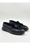 Aba0005 New Season Thick Soled Black Suede Loafer Shoes - 3
