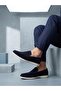 Aba0252 100% Genuine Leather Inside and Out Men's Navy Blue Suede Casual Loafer Thermo Sole Shoes - 3