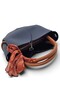 Navy Blue, Tulip Model, Scarf, Puppy, Cross Strap, Women's Hand and Shoulder Bag - 6