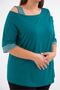 Women's Plus Size Shoulder Detailed Stoned Blouse - 2