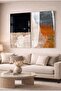 Black and Tile Textured Modern 2-Piece Decorative Glass Painting Set - Office and Home Painting