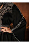 فستان ماكسي أسود مزين بمقاسات كبيرة - 6