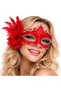 Red Feathered Venetian Luxury Ball Mask