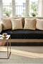 Linen Cotton Sofa Cover with Ruffles Black 90X200 cm Stylish and Natural Look - 2