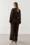 Pleated Trousers with Tie Belt Brown - 7