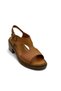 Genuine Leather Orthopedic Women's Sandals – Low Heeled Casual & Summer Comfortable Stylish Sandals with Stitching Detail - 2