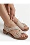 Inside and Outside, 100% Genuine Leather, Soft Sole, Low Heel, Gold Buckle Women's Sandals
