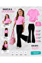 Summer Black Spanish Flared Pants and Tshirt, Unprinted Plain Design Kids Girls Set - 2