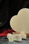 White Heart Model Salt Lamp with Wooden Base Decorative Ambient Lamp - 3