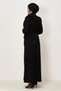Belted Satin Jacquard Dress 46411 - 5