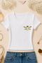 Women's Fairy Cat Printed Basic Daily Use V-Neck Slim Fit Lycra T-Shirt - 2