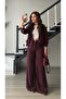 Plum Tencel Bomber Jacket-Pants Set - 3