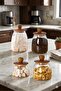 4-Piece Acacia Lid Herry Borosilicate Conical Glass Jar Set 500 -700-950 -1200Ml