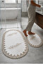Gold-Silver 2-Piece French Lace Luxury Bath Mat Non-Slip Dowry Oval Bath Mat Set Lauris - 4
