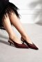Worse Women's Heeled Shoes with Back Strap and Elastic Burgundy Leather
