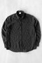 Men's Oversize Summer Striped Shirt with Collar Relaxed Fit Long Sleeve Shirt - Black