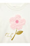 Floral Detailed Short Sleeve Crew Neck Cotton T-Shirt - 5