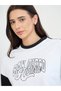 White Oversized Color Block Printed T-Shirt - 4