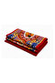 Red Patterned Runner with Tassels - 5