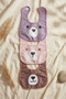 Beary Comfort 3-Pack Liquid-Proof, Stain-Resistant Baby Food Bib Set with Teddy Bear Figure - Pastel Re - 4