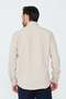 Cream Colored Striped Dynamic Fit Men's Long Sleeve Shirt - 3