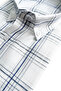 Men's White Blue Striped Short Sleeve Shirt Comfortable Fit Single Pocket Summer Shirt - 3