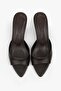 Women's Saint Brown Skin Mini Heeled Slippers - 2