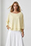 Women's Yellow Wrap-Cut Pearl Detailed Flowy Blouse Alc-X15533 - 2