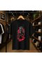 Skull Warrior Chest Printed 100% Cotton Oversize Loose Regular Fit Crew Neck T-Shirt