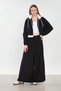 Women's hooded zip-up jacket with trim - black - 3