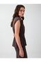 Bitter Brown Zippered Sleeveless Waist Detailed Vest - 5