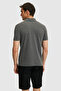 Men's Slim Fit Polo Collar Anthracite Melange Basic T-Shirt 50322347-Vr081 - 5