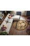 Sdt Floral Patterned Round Modern Woven Base Decorative Carpet Sdt1481 - 2