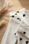 Baby Girl Heart Patterned Ruffle Cotton Camisole Set - Bodysuit and Bow Shorts Set 3-9 Months - 4