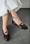 Some belt detail matte patent leather ballet shoes brown - 3