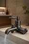 Anthracite Gray Rustic Bathroom Faucet Retro Shower Fixture Brass Stainless Matte Anthracite Faucet - 3