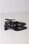 Seç V2677 Genuine Leather Women's Heel Shoes (Heel Height: 5 cm) Black Patent Leather - 4