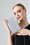 Silver Stone Sparkling Women's Evening Dress Bag Stylish Evening Event Model