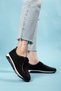 Black Suede Women's Loafer Casual Shoes with Orthopedic Soles - 4
