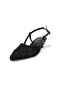 Anya Black Color Knitted Low Heel Shoes - 6