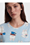 Lcw Young Blue Crew Neck Printed Women's Pajama Set - 3