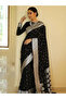 Black Banarasi silk Blouse Saree - MAF3103 | Black - 2