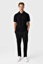 Regular fit buttonless black polo collar t-shirt - 4
