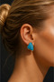 Amélie Summer Luxury Women's Yellow Steel Blue Nail Earrings